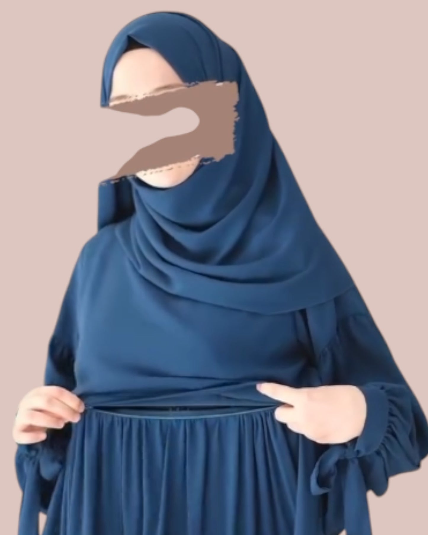 Maternity Firdaus Fabric Abaya with Full Zipper & Complimentary Hijab