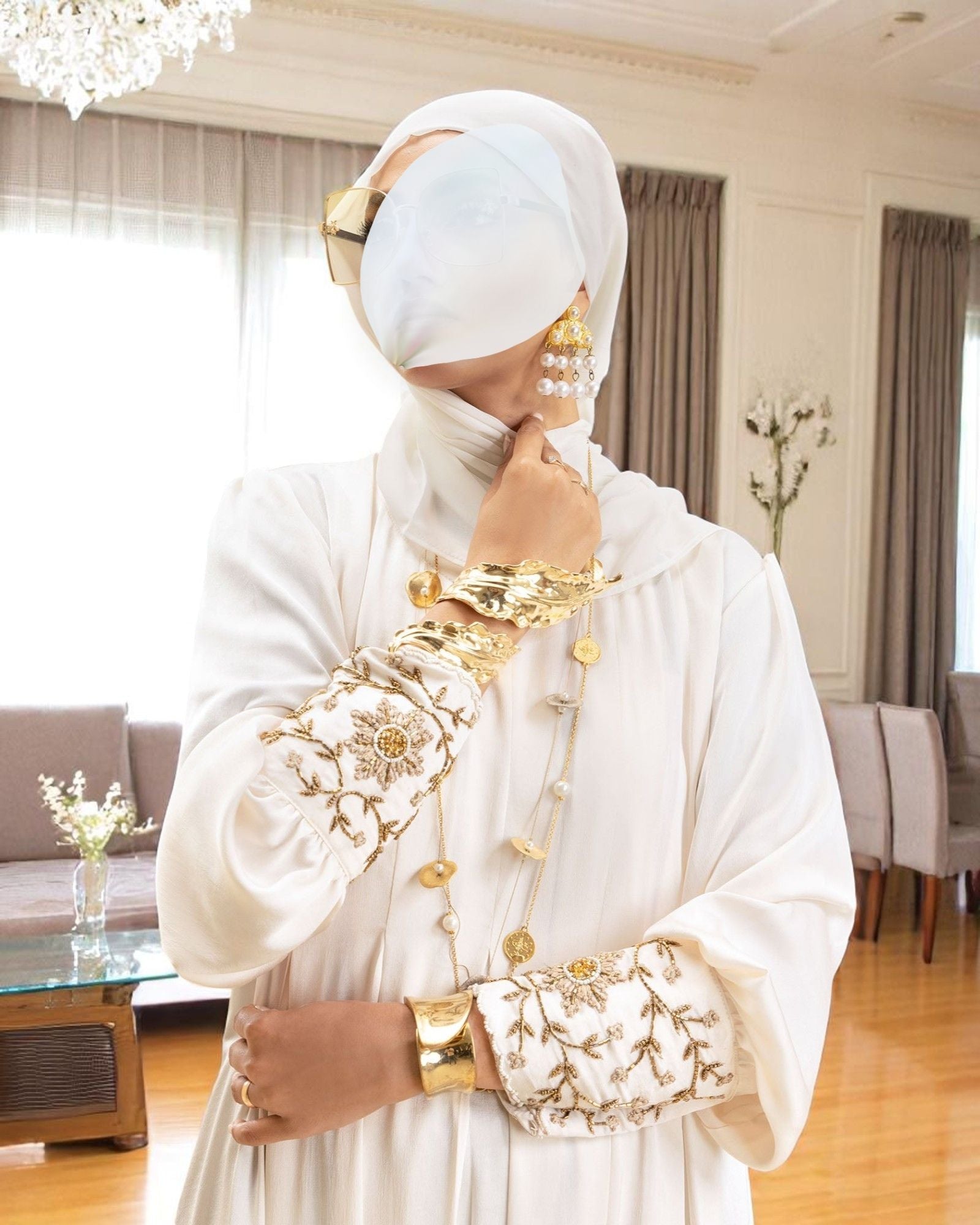 White Bridal Mahram-Abaya Dress Bashariya By Arfeenz Life Style LLP(AAI-2559) White Bridal Mahram-Abaya Dress Bashariya By Arfeenz Life Style LLP(AAI-2559)