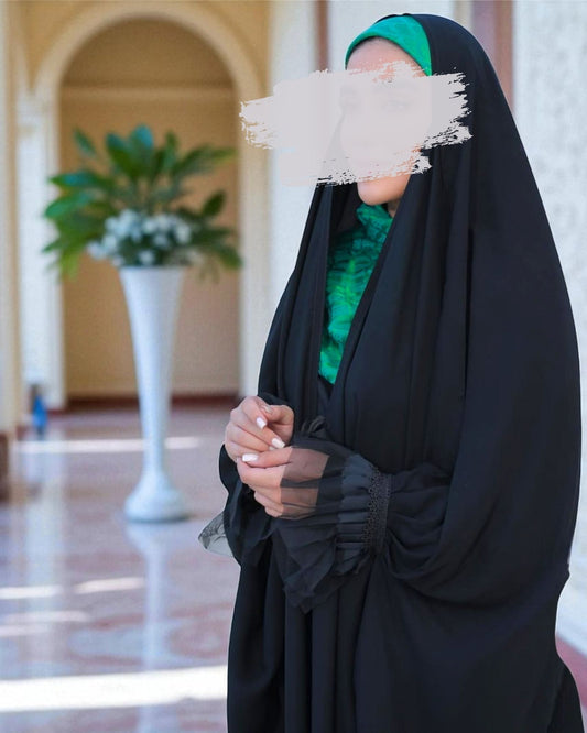 Irani Chadar with Designer Lace & Net Cuff Detailing Ð Firdaus Fabric