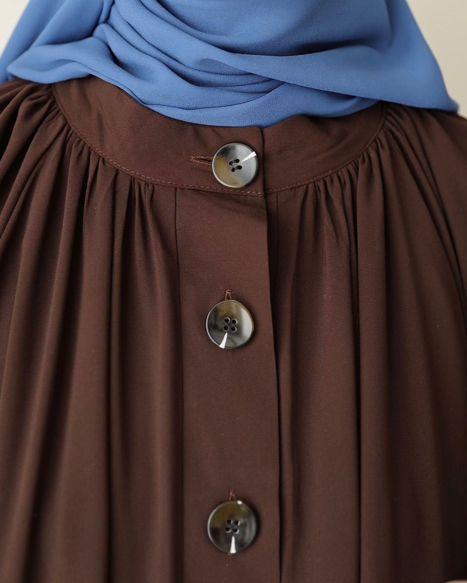 Turkish Style Closed Abaya with Balloon Sleeves