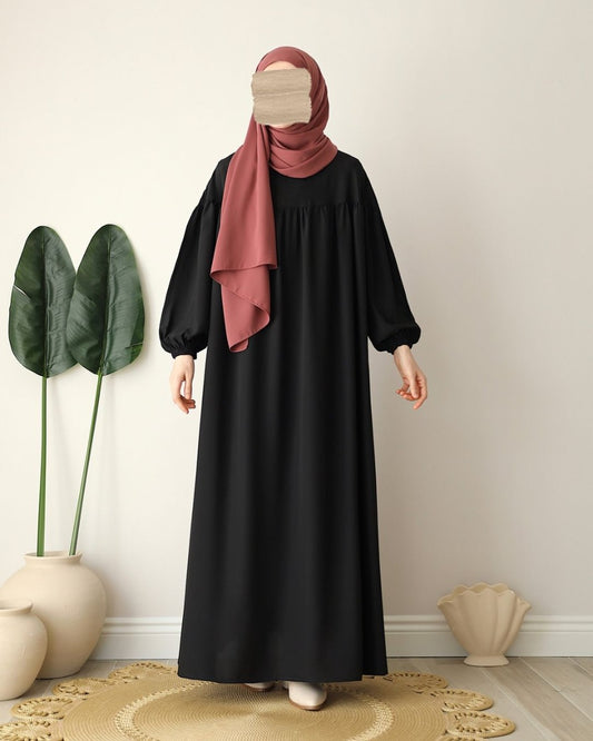 Designer Turkish Style Abaya with Bustline Gathers