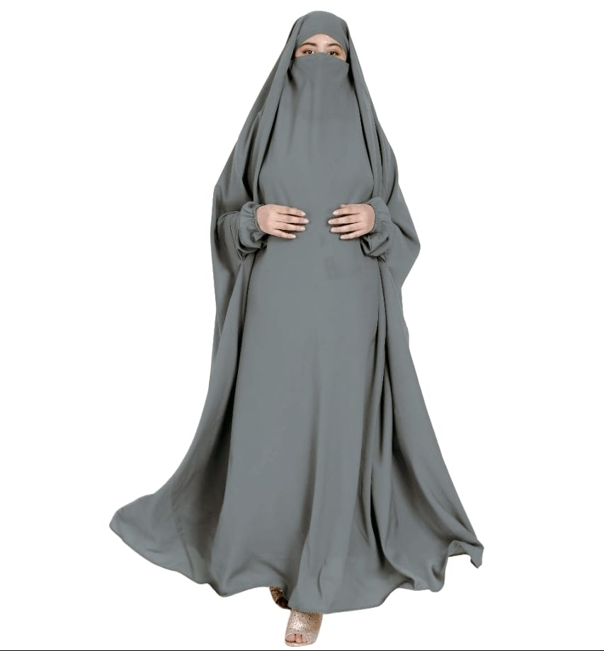One Piece Jilbab With Adjustable Nose Piece