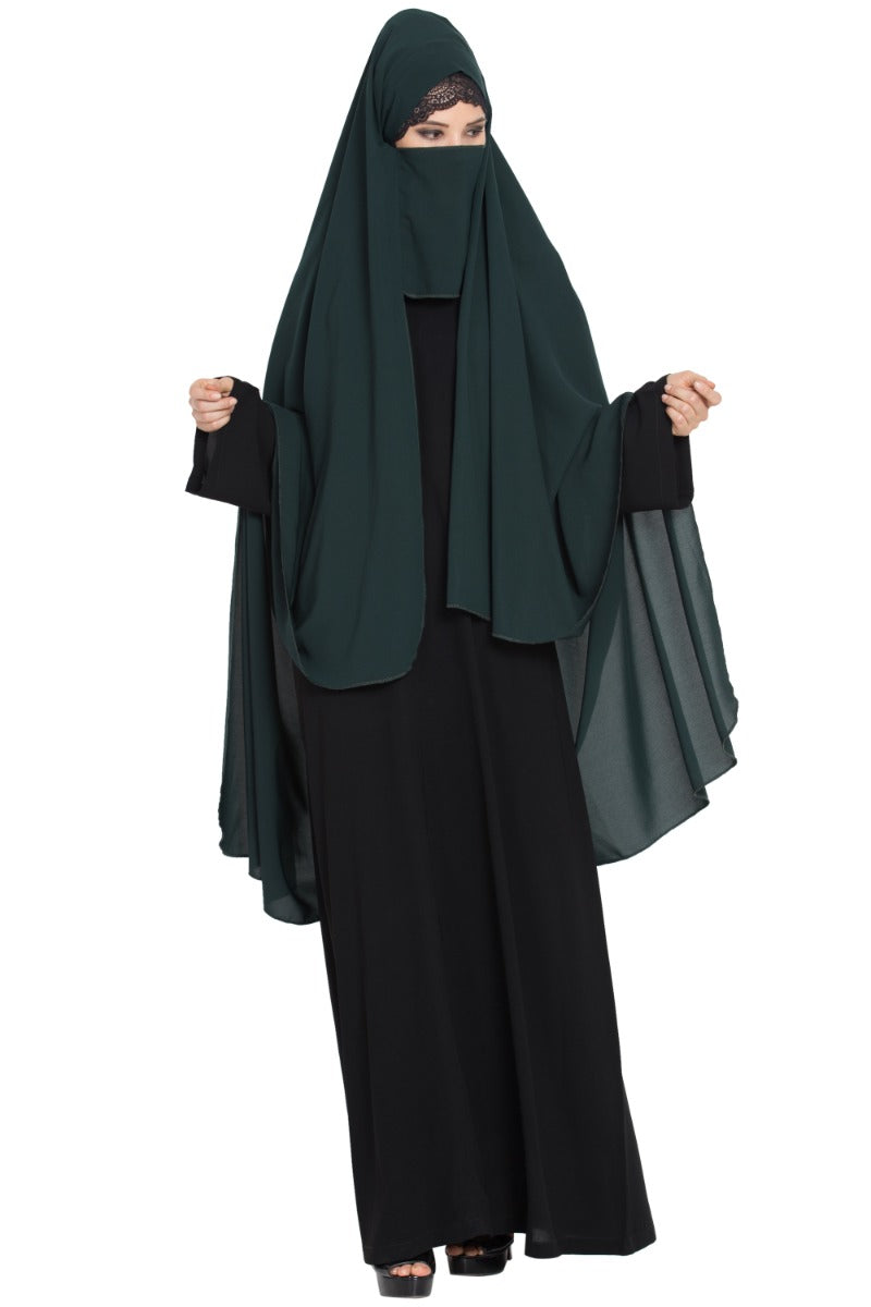 Irani Chador with Detatchable Nose Piece-Made in Nida Matt