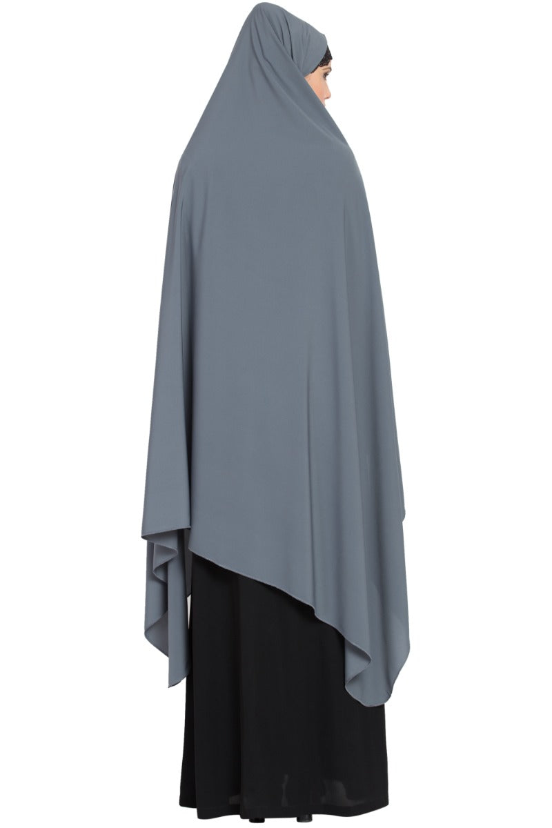 Irani Chadar with Detachable Nose Piece-Made in Nida Matt-Grey