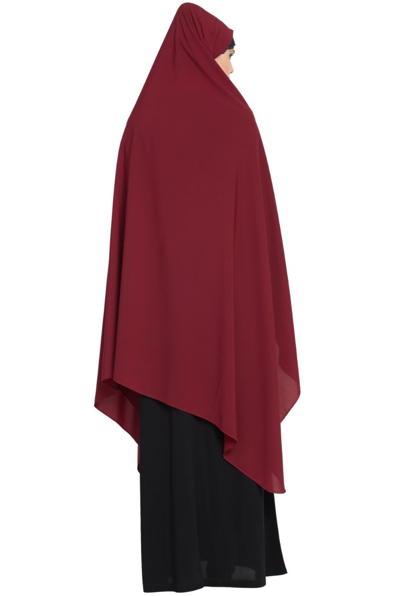 Irani Chadar with Detachable Nose Piece-Made in Nida Matt-Maroon