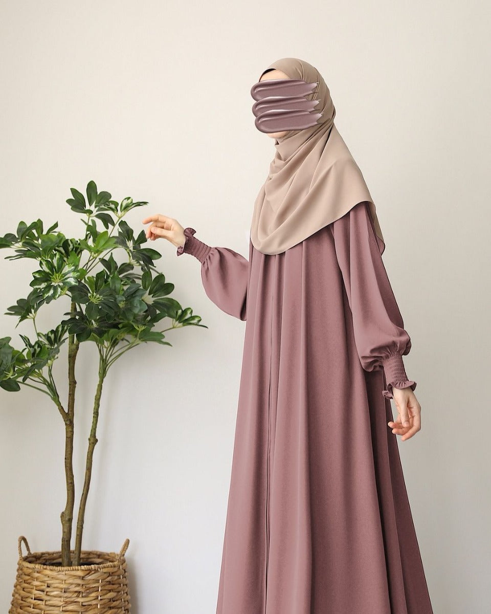 Turkish Style Front-Open Abaya with Full Zipper