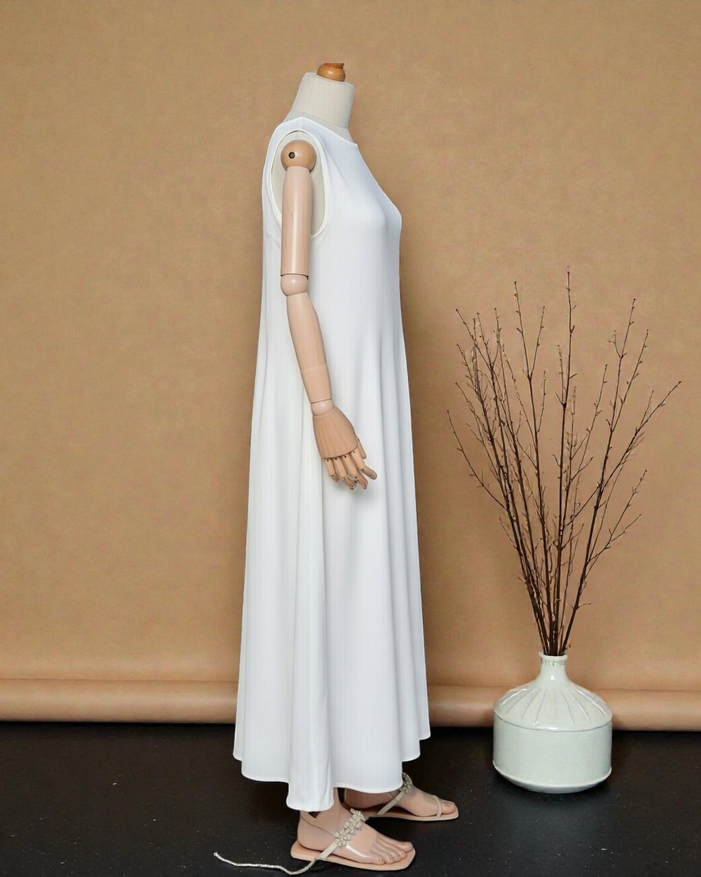 Sleeveless Inner Abaya in Premium Firdaus Fabric with Back Keyhole