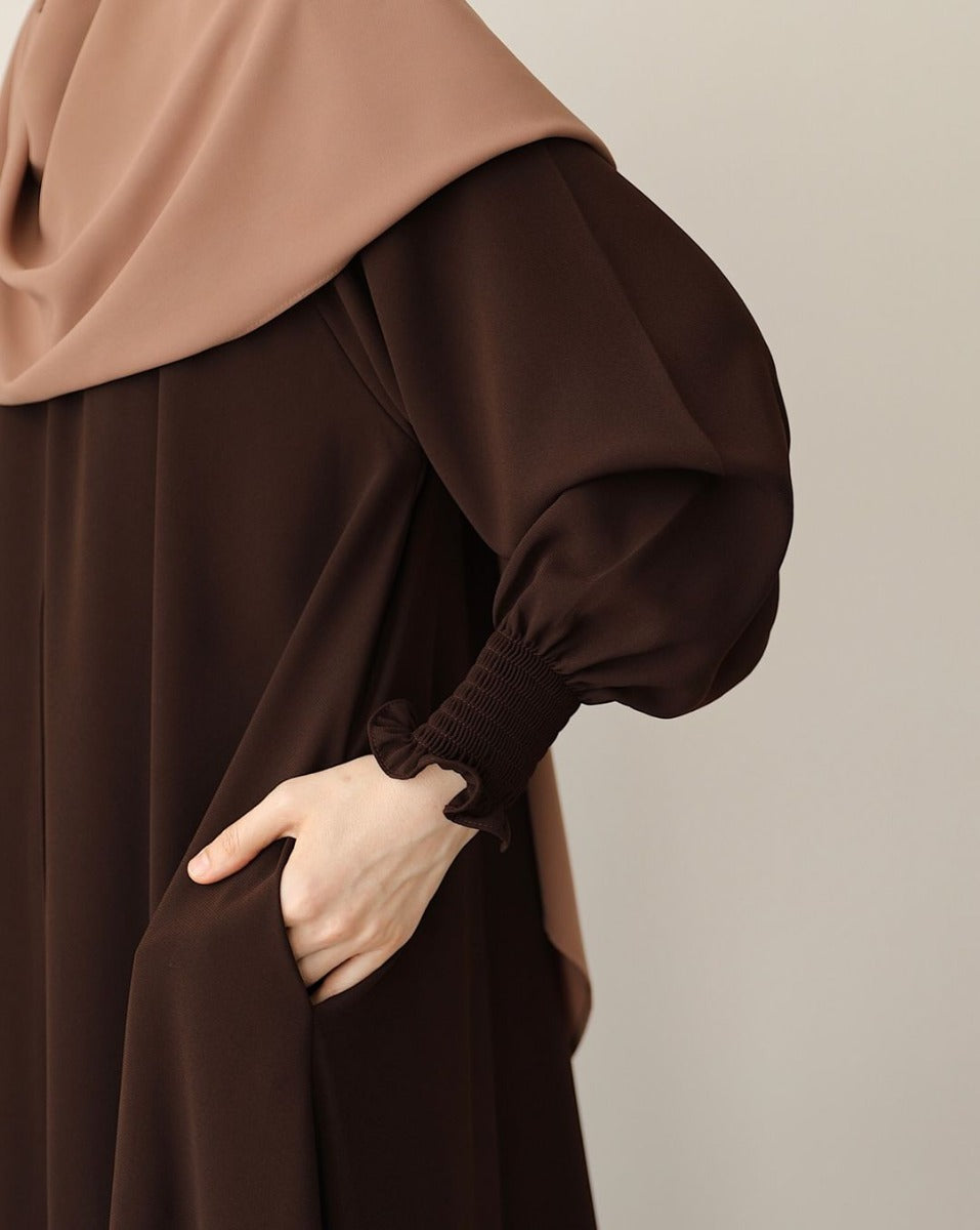 Turkish Style Front-Open Abaya with Full Zipper