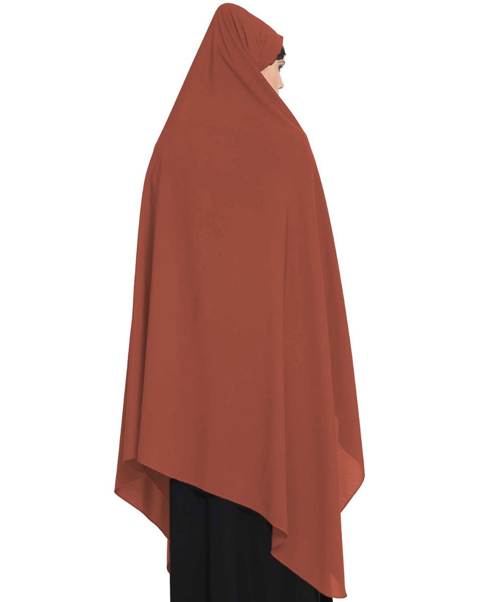 Irani Chadar -Rida Hijab with Detachable Nose Piece-Made in Nida Matt-Rust
