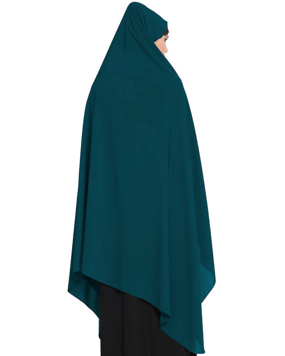 Irani Chadar -Rida Hijab with Detachable Nose Piece-Made in Nida Matt-Teal