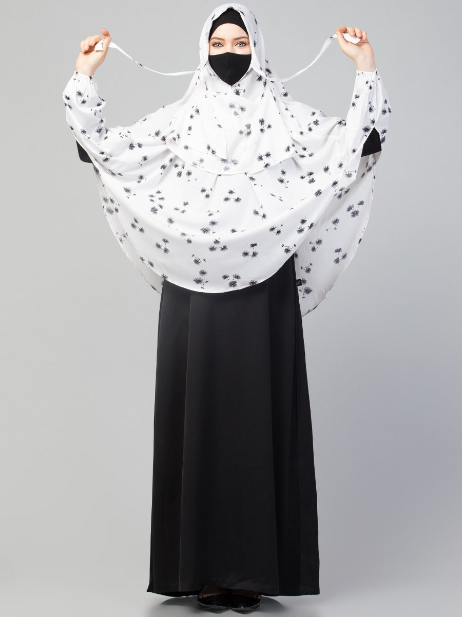 Printed Khimar With Attached Mouthpiece