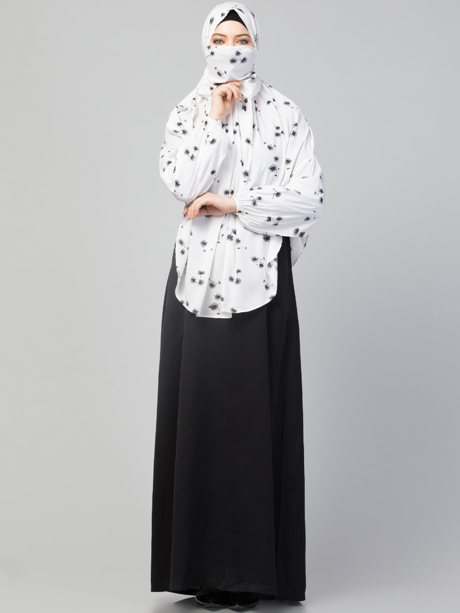 Printed Khimar With Attached Mouthpiece