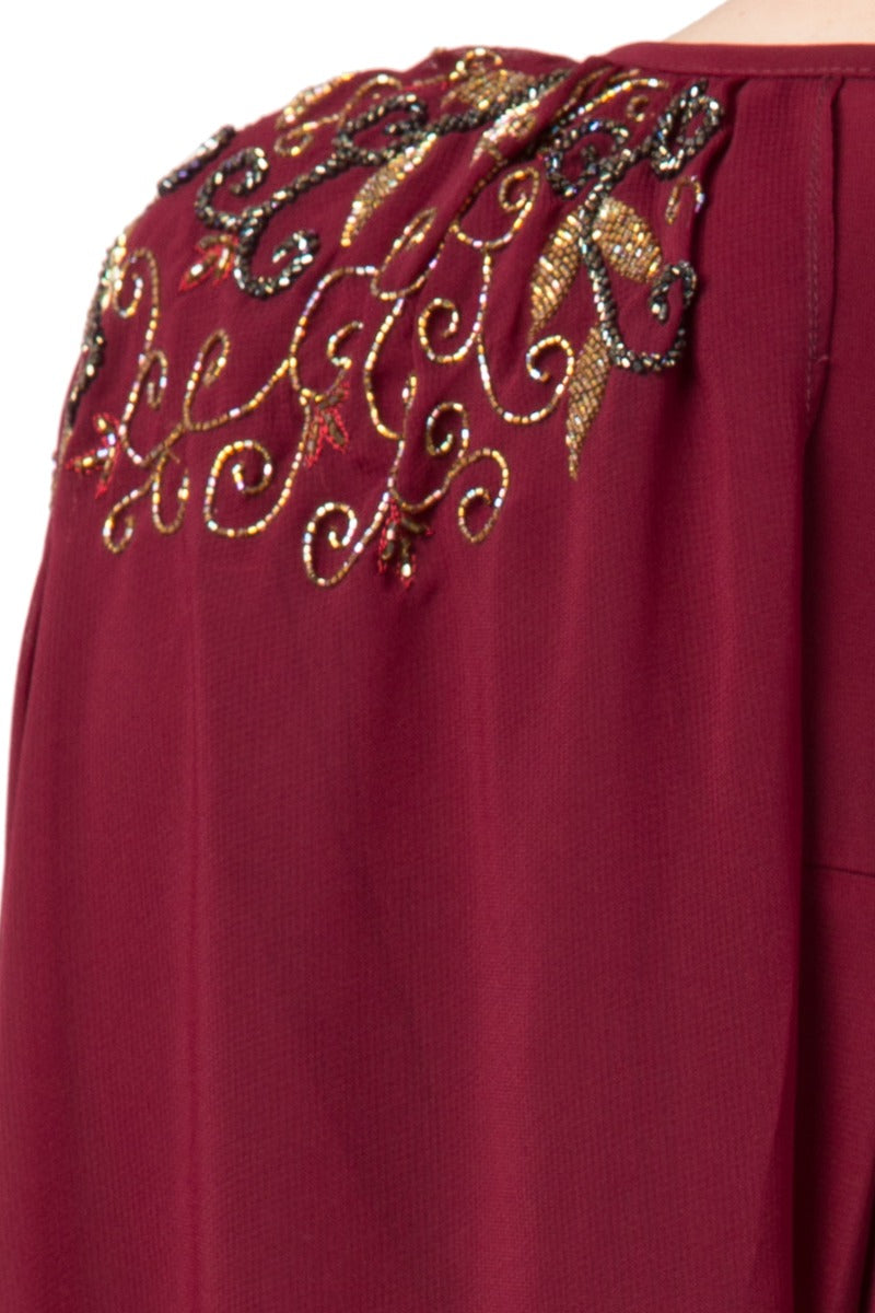 Embroidered Bridal Abaya with Detachable Cape and Hijab | Royal Wedding Dress with Heavy Embellishments