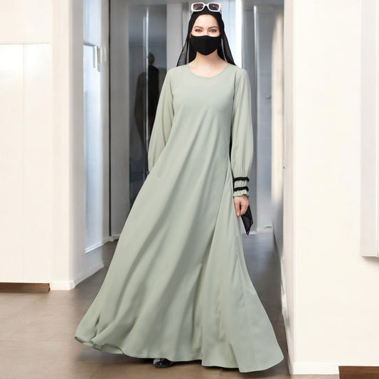 Elegant Umbrella Flare Abaya With Hijab