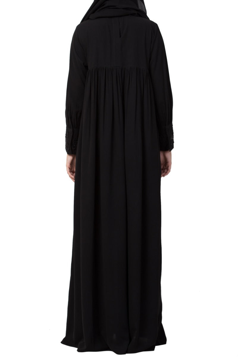 Lose Fit Abaya Like Dress With Pearl Lace Work-Medium