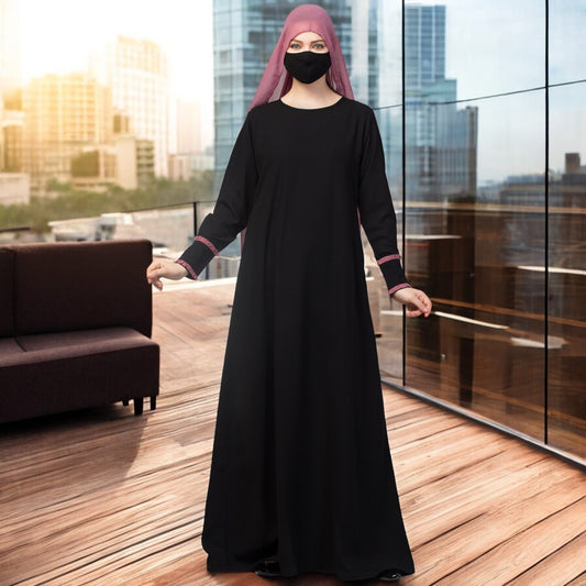 Two Pieces Set- Designer Abaya With Hijab