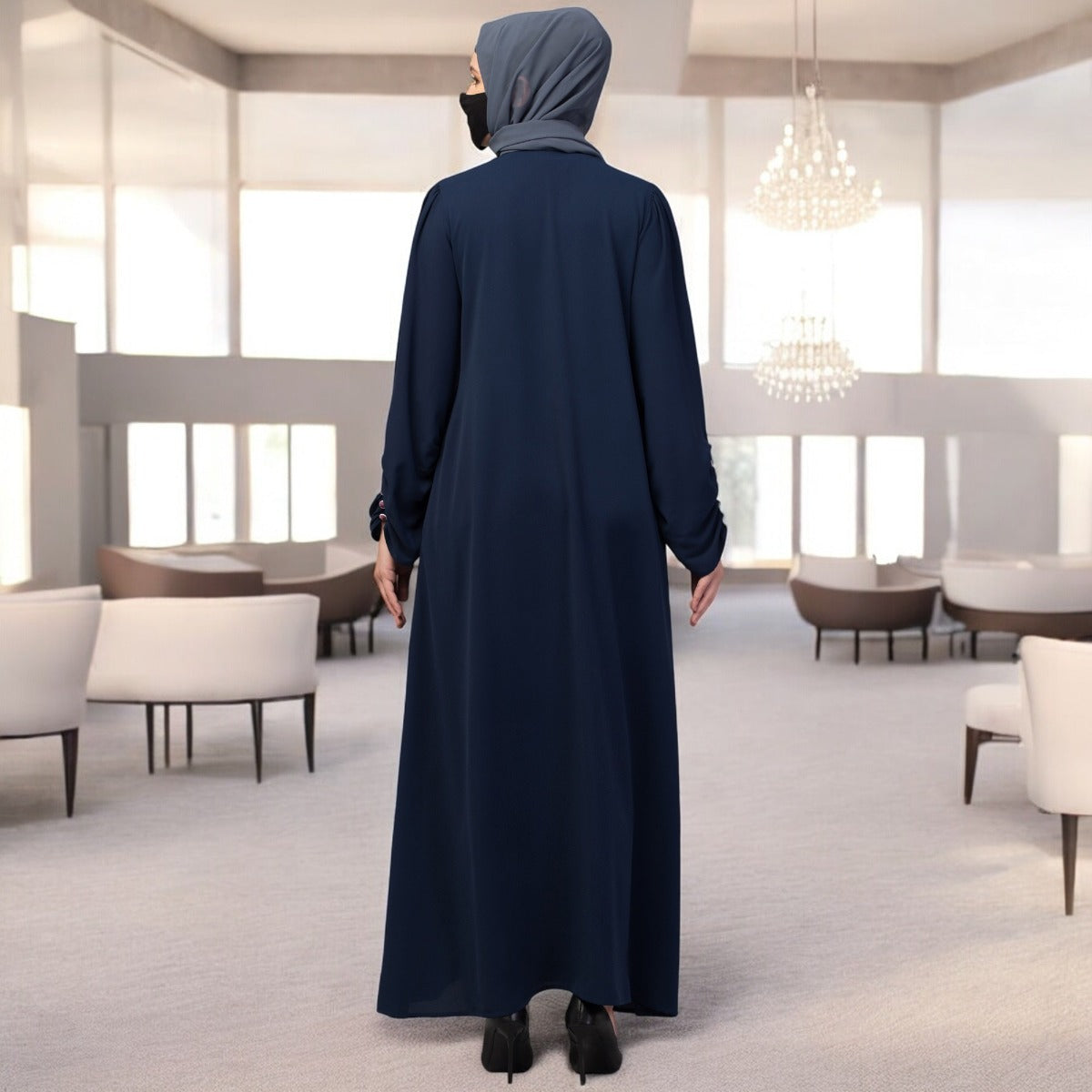 Simple Yet Stylish Abaya In Premium Stretchable Praada Fabric With Fabric Buttons