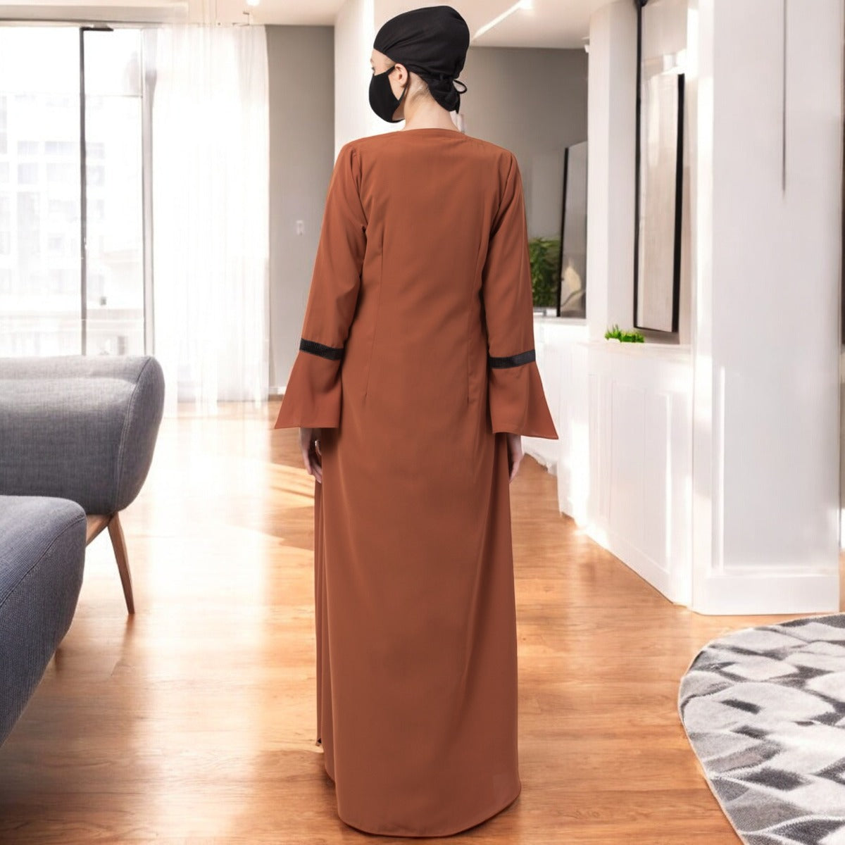 Bashariya-Two Piece Combo Of Abaya And A Cardigan.
