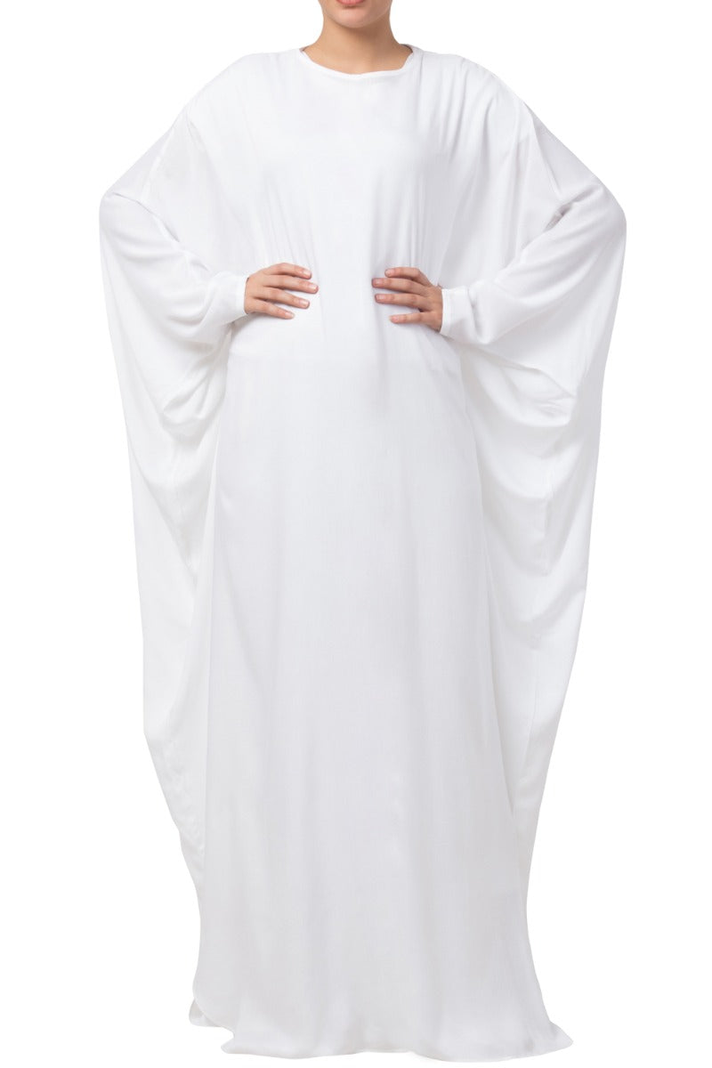 Stylish White Kaftan In Rayon Cotton fabric
