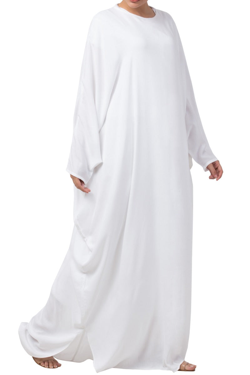 Stylish White Kaftan In Rayon Cotton fabric