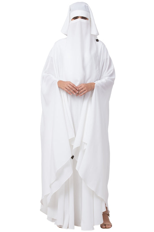 White Irani Kaftan and Naqaab Combo