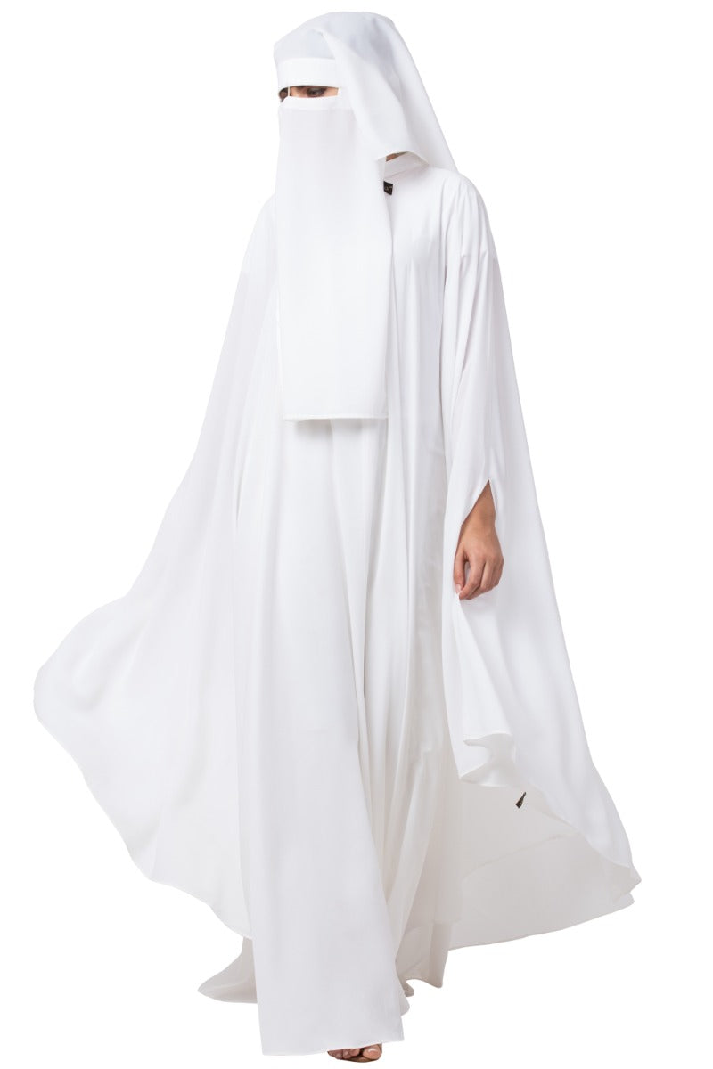 White Irani Kaftan and Naqaab Combo