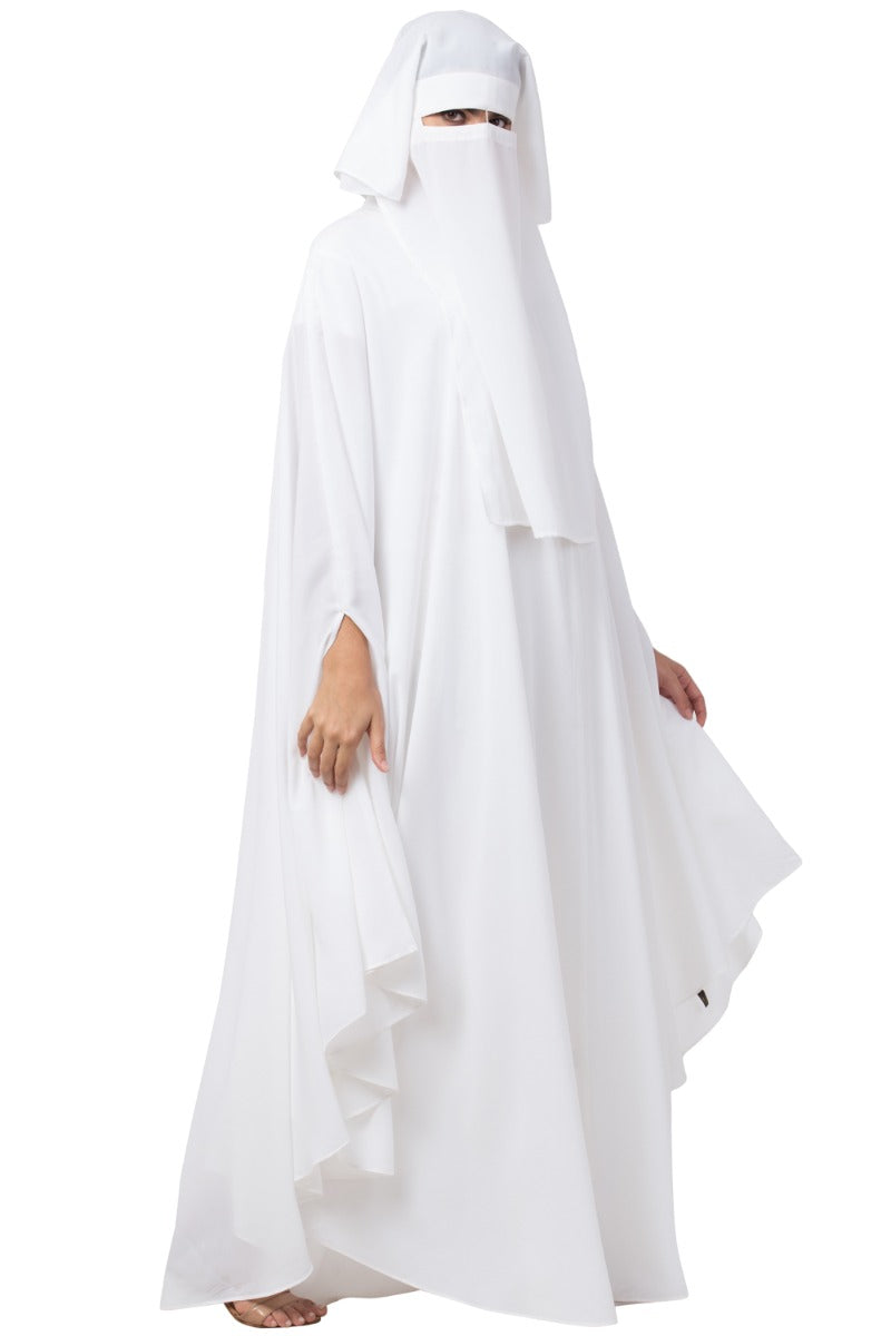 White Irani Kaftan and Naqaab Combo