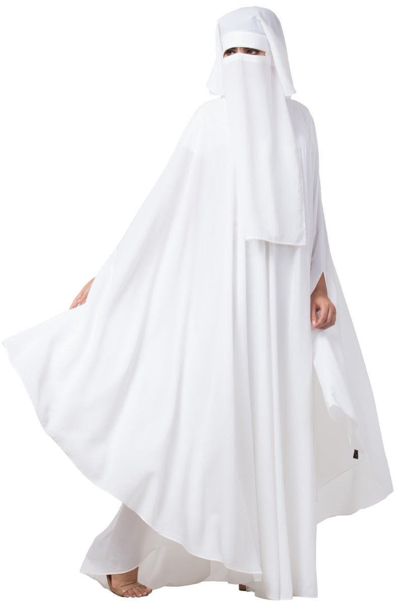 White Irani Kaftan and Naqaab Combo