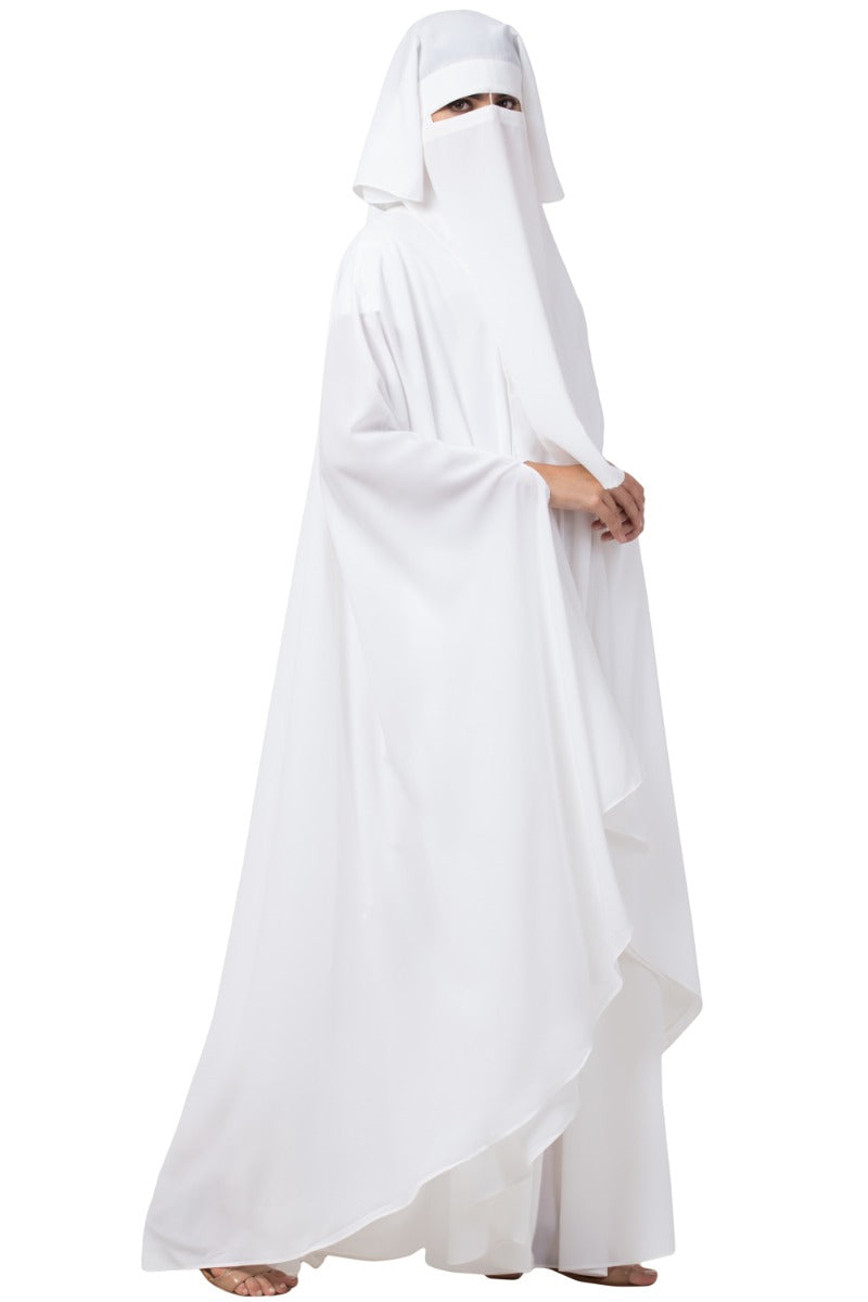 White Irani Kaftan and Naqaab Combo