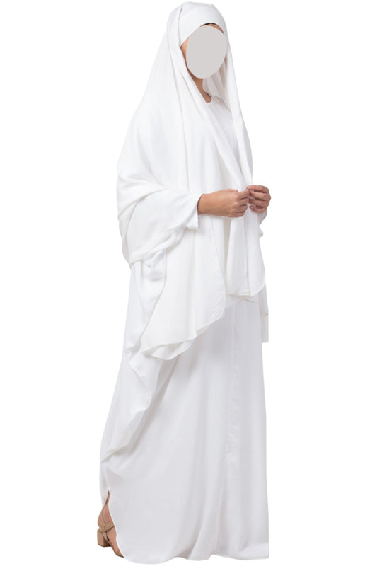 White kaftan and Irani Chadar Combo In Rayon Fabric