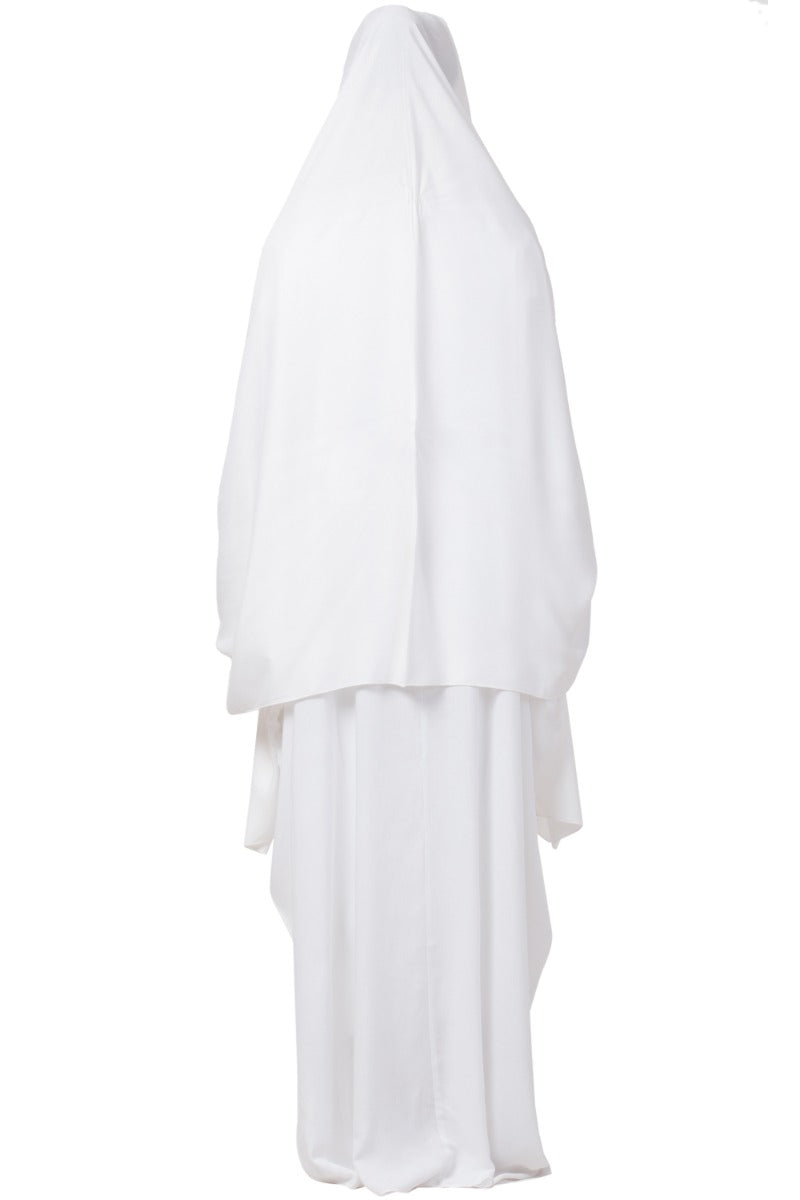 White kaftan and Irani Chadar Combo In Rayon Fabric