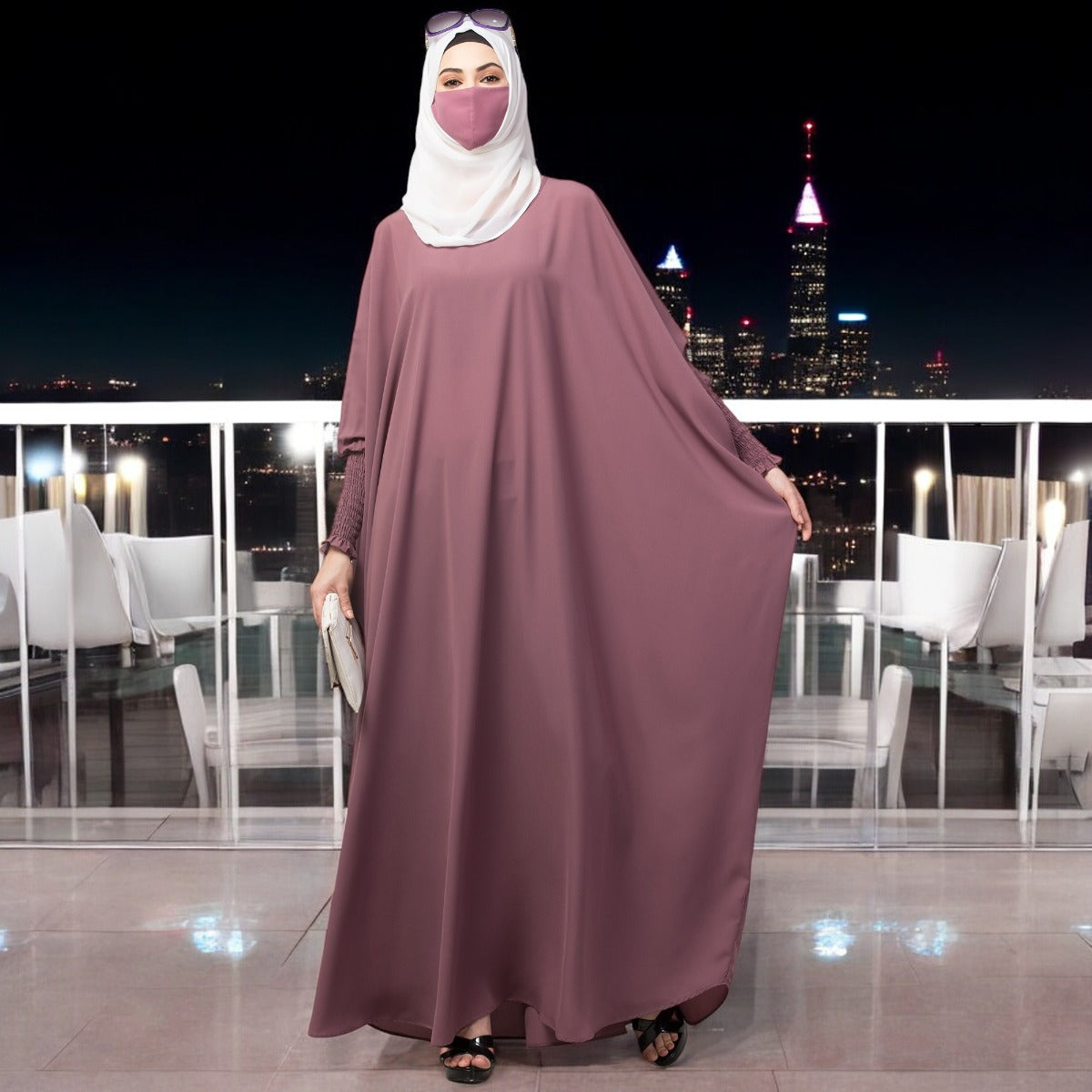 Kaftan Abaya With Elasticated Sleeves