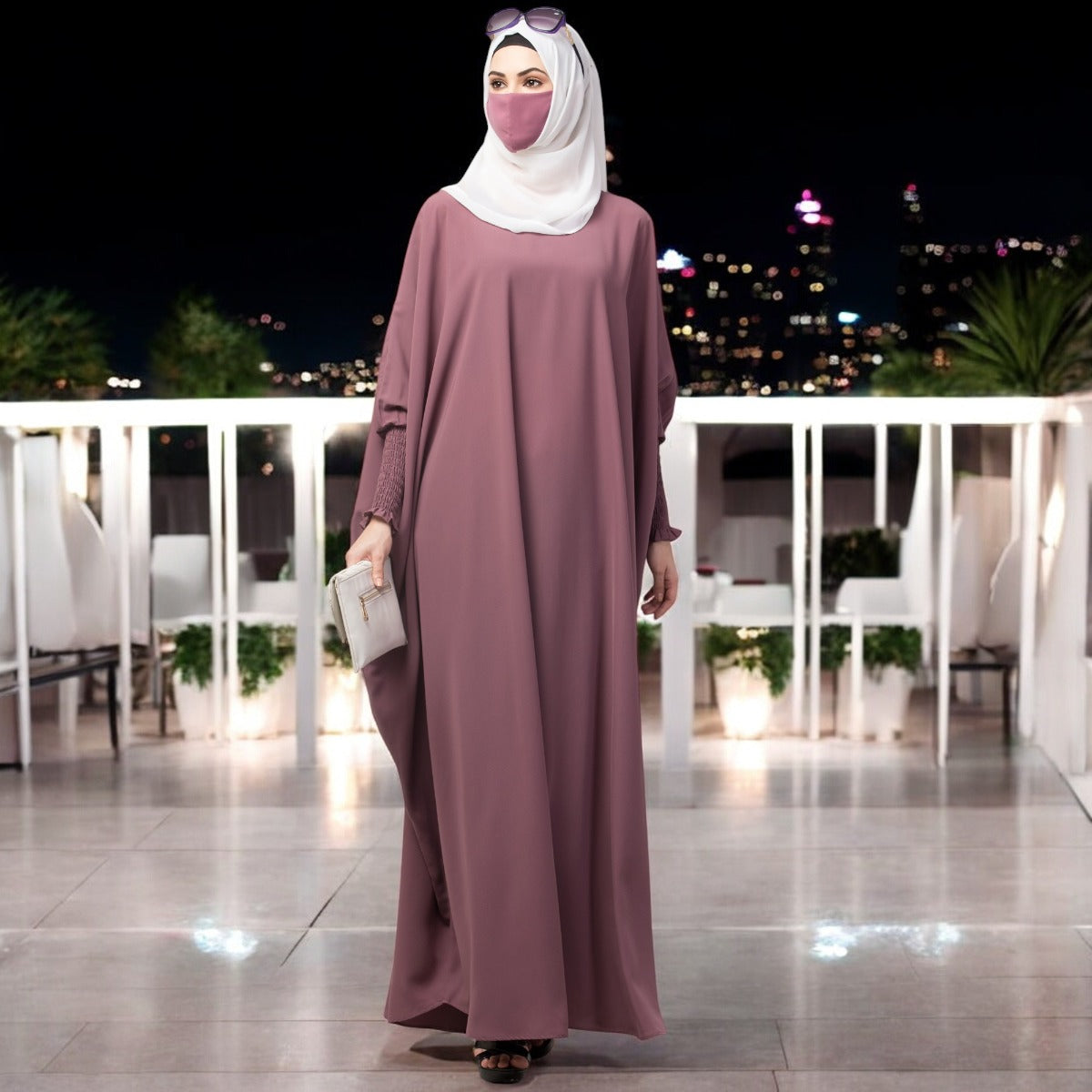 Kaftan Abaya With Elasticated Sleeves