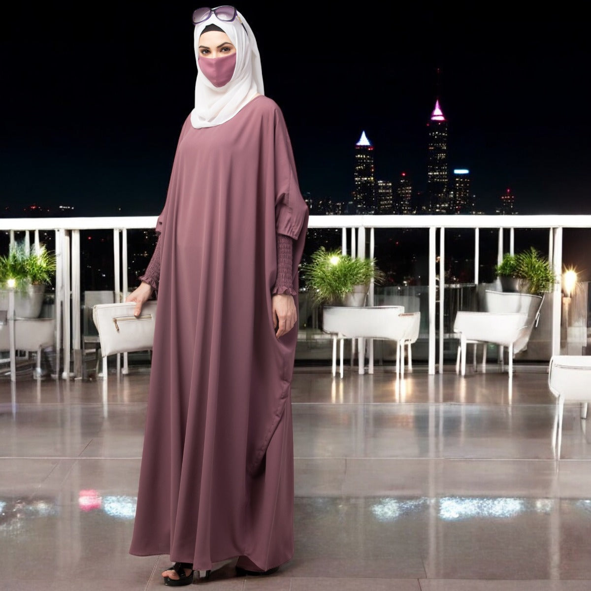 Kaftan Abaya With Elasticated Sleeves