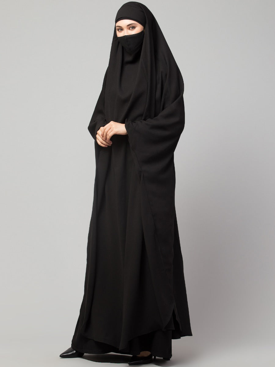Full Length- Single Piece Jilbab With Adjustable Mouthpiece in Firdaus Fabric