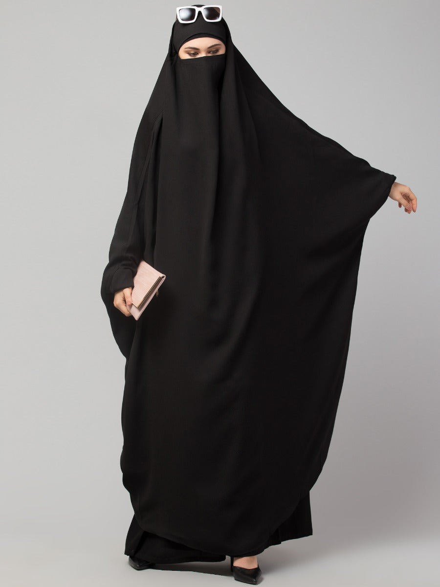 Full Length- Single Piece Jilbab With Adjustable Mouthpiece in Firdaus Fabric