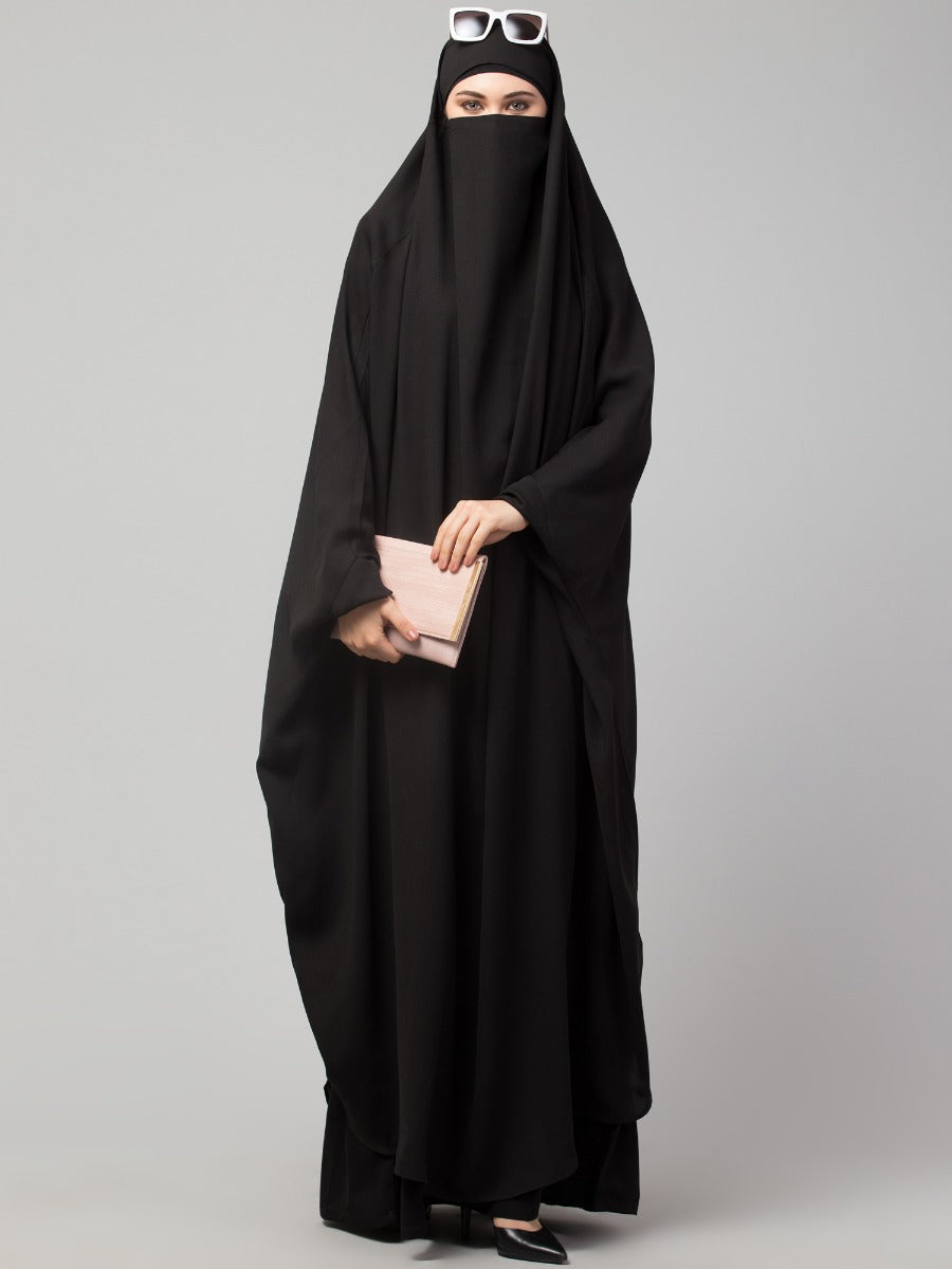 Full Length- Single Piece Jilbab With Adjustable Mouthpiece in Firdaus Fabric