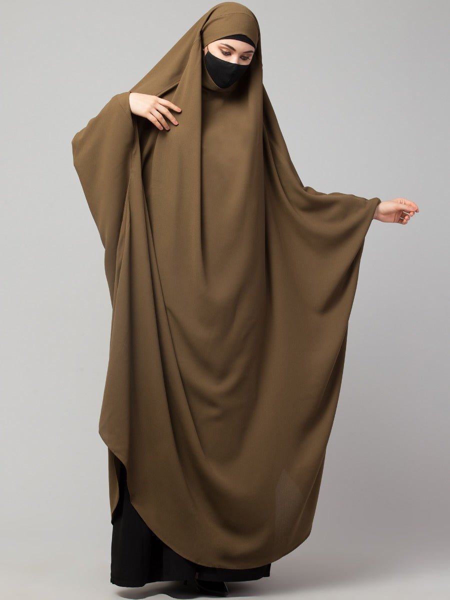 Full Length- Single Piece Jilbab With Adjustable Mouthpiece in Firdaus Fabric