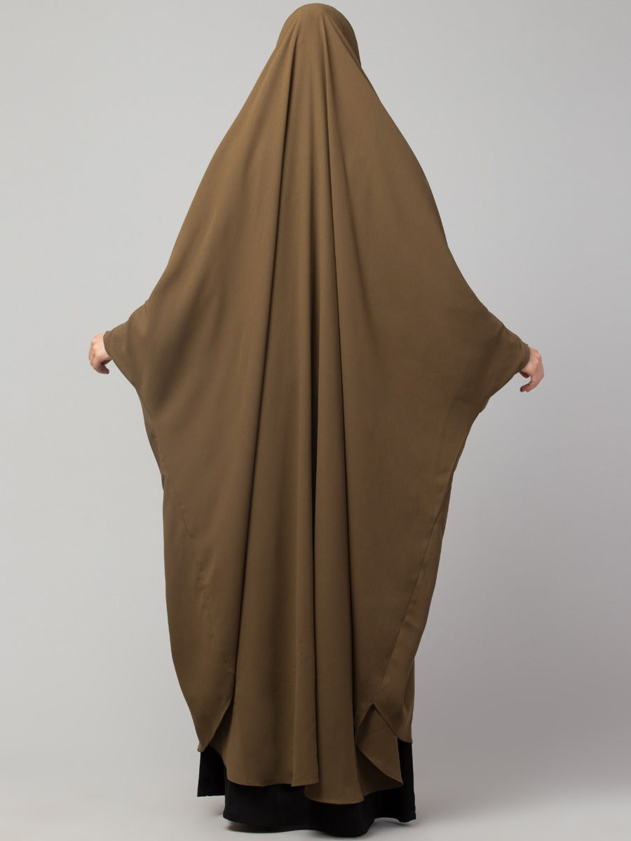 Full Length- Single Piece Jilbab With Adjustable Mouthpiece in Firdaus Fabric