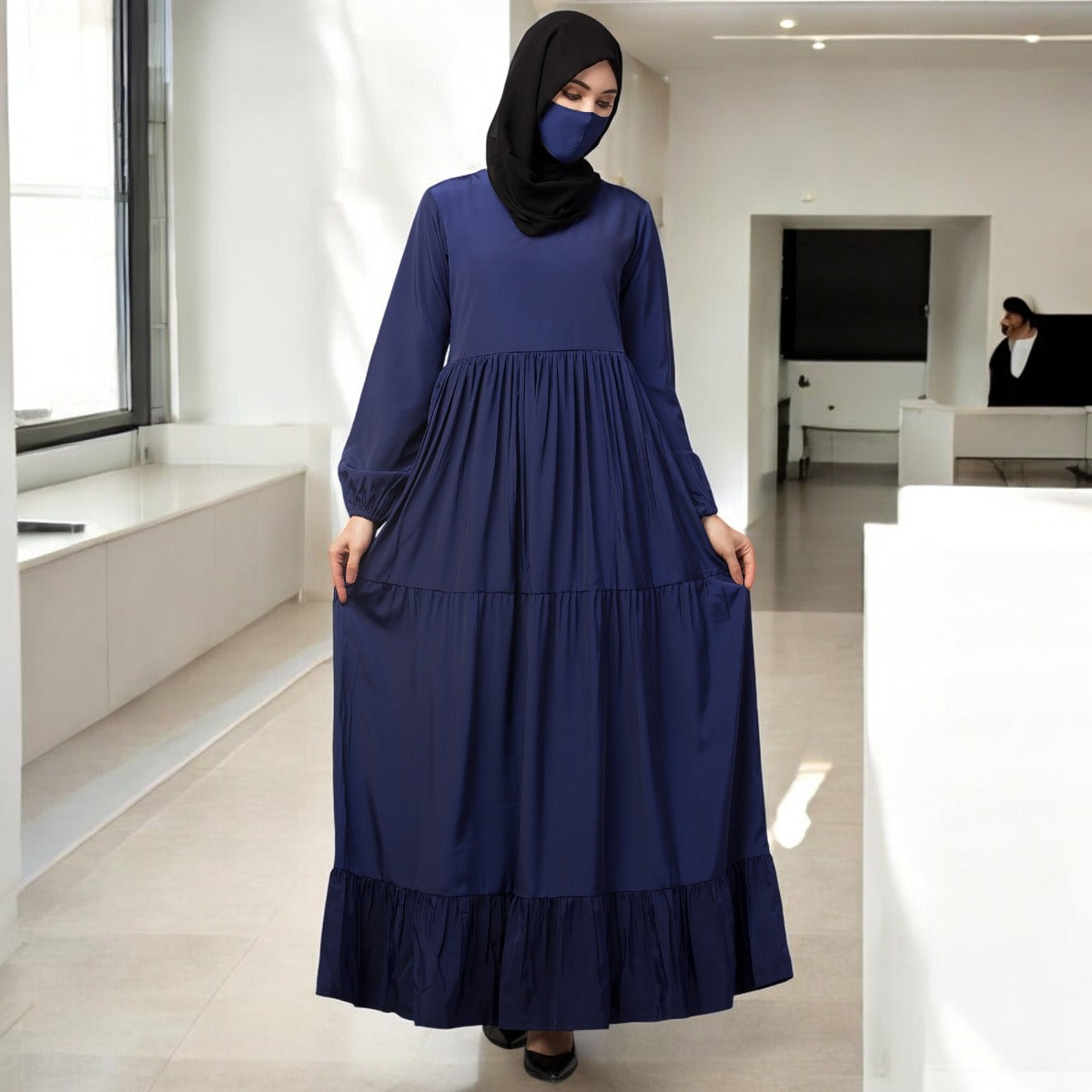 Modest Abaya Dress With Frills