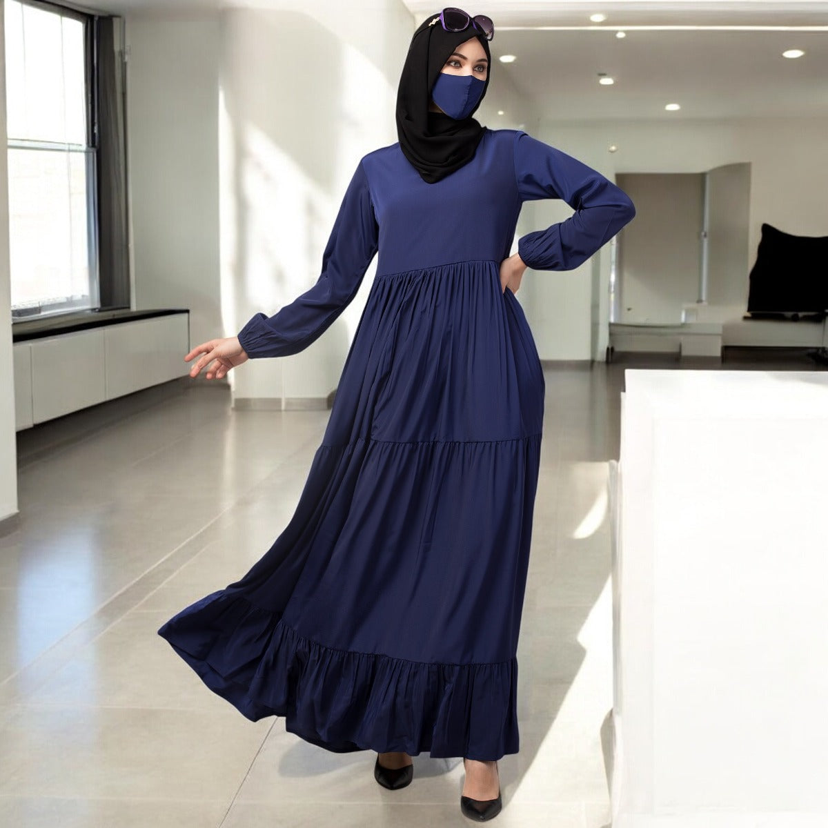 Modest Abaya Dress With Frills