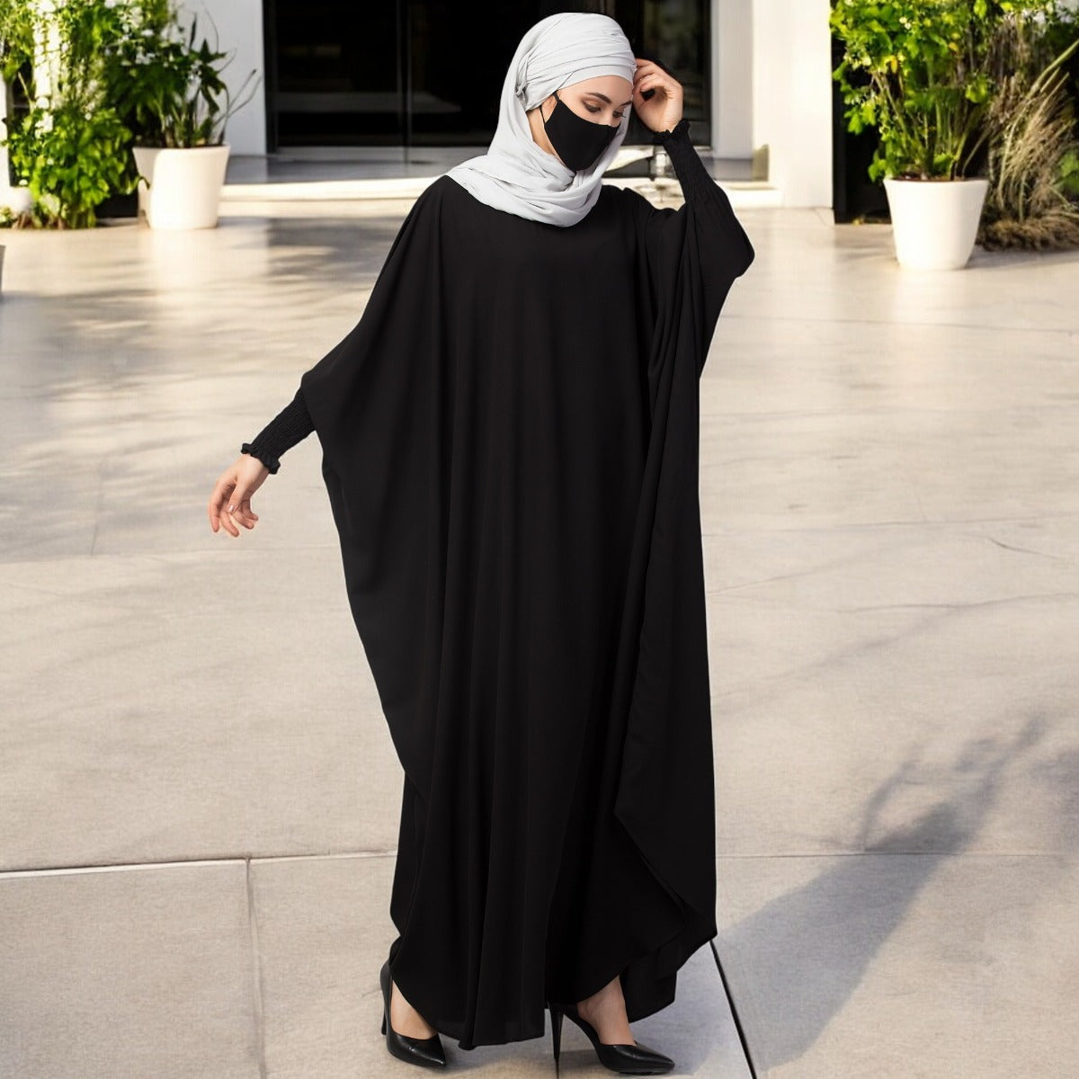 Kaftan Abaya With Elasticated Sleeves