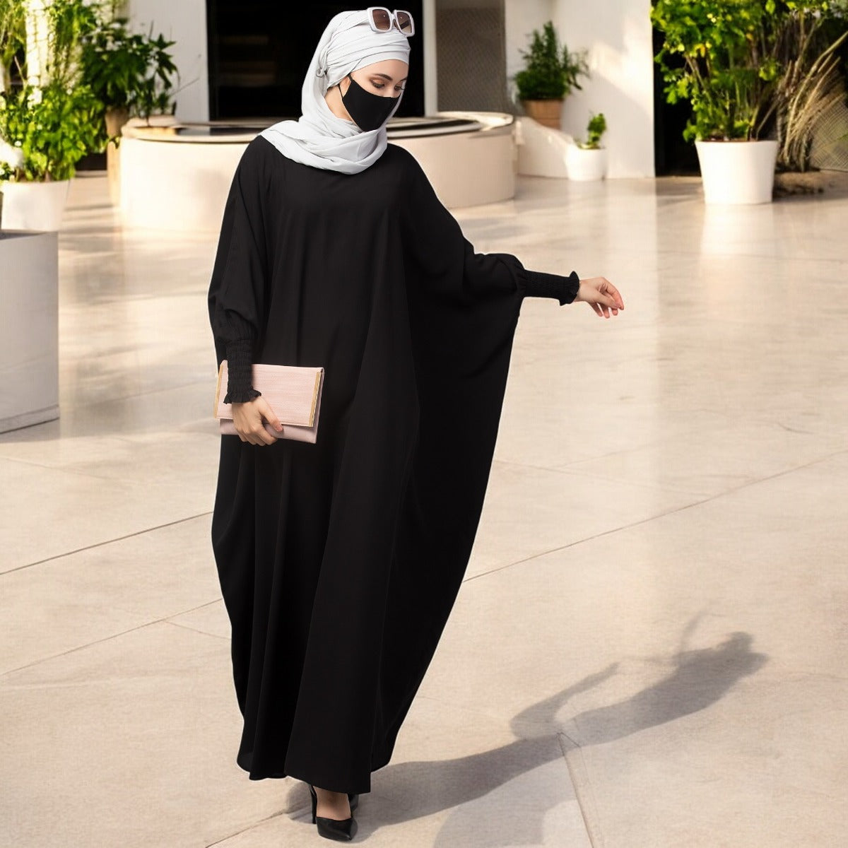 Kaftan Abaya With Elasticated Sleeves