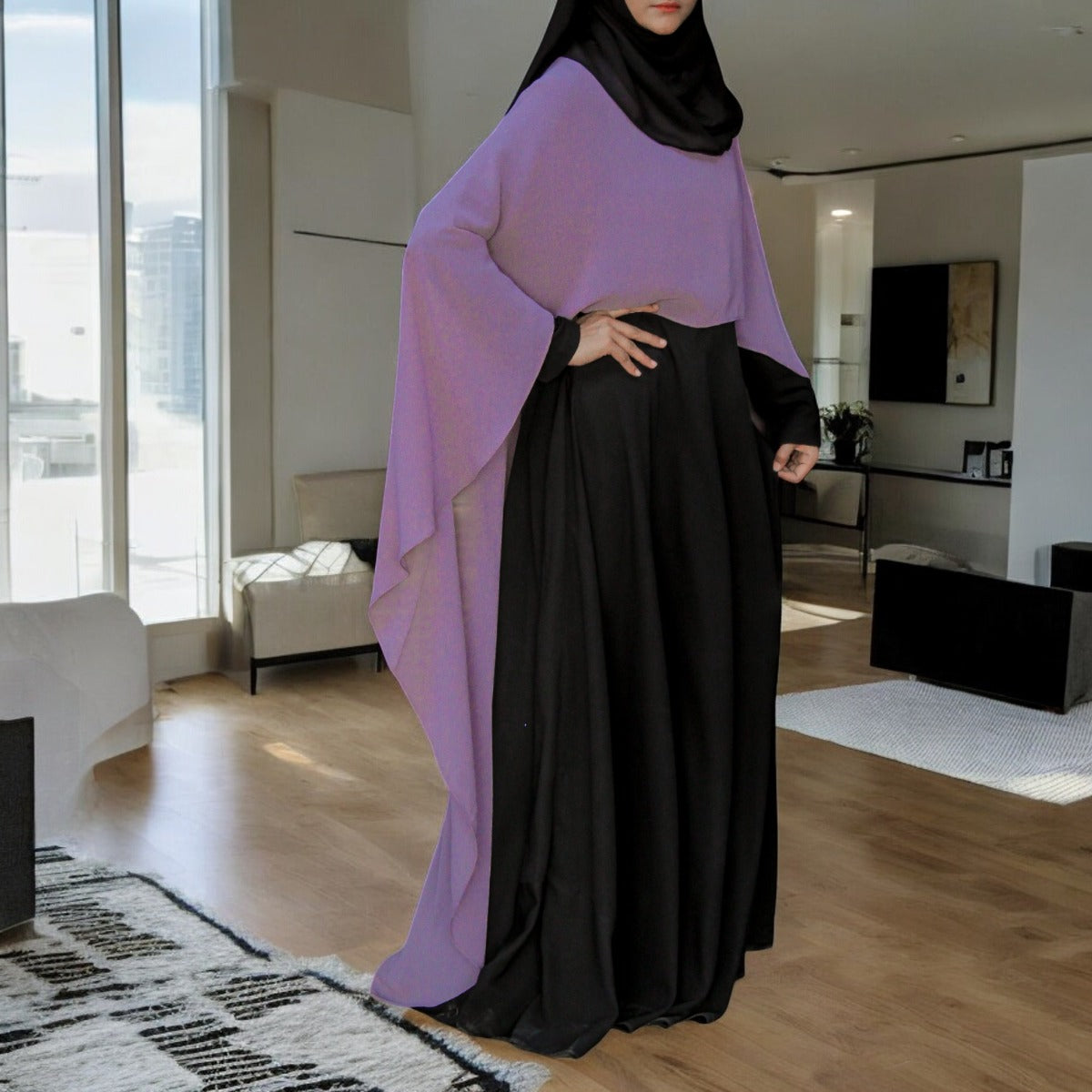Princes Abaya Dress In Dual Layer