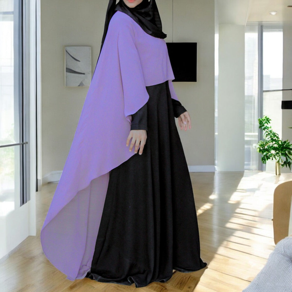 Princes Abaya Dress In Dual Layer