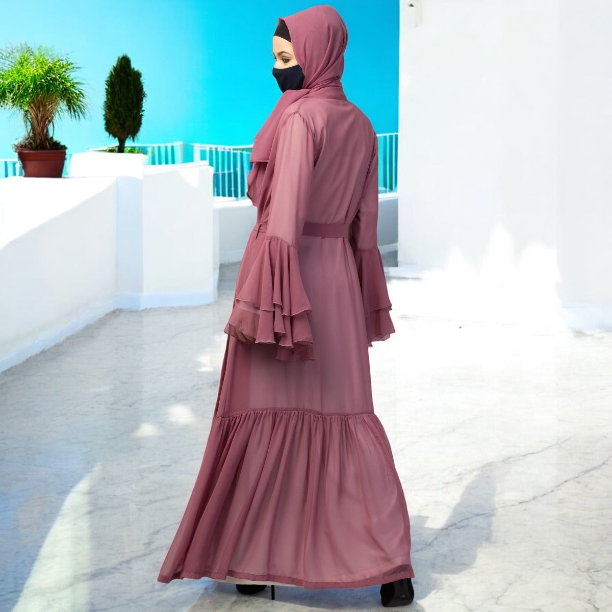Abaya With Designer Georgette Shrug