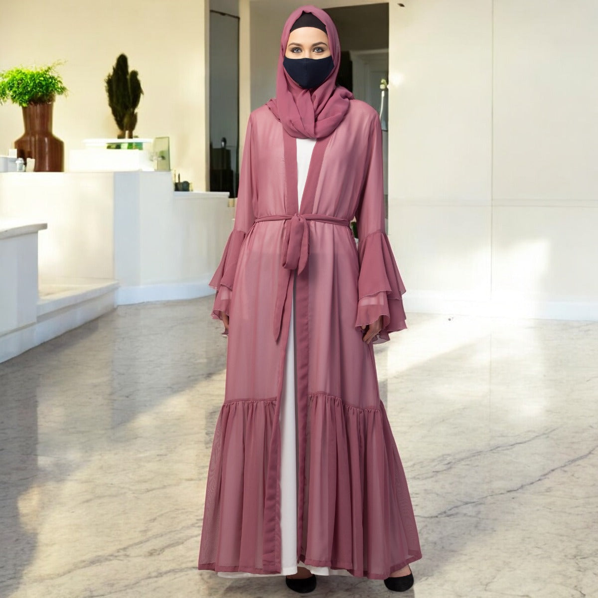 Abaya With Designer Georgette Shrug