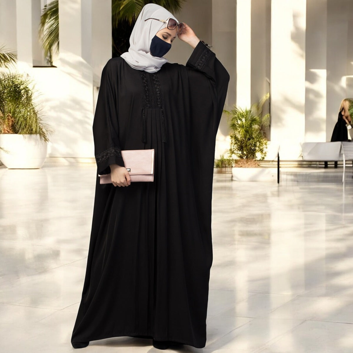 Designer Kaftan Abaya With Lacework & Tussels