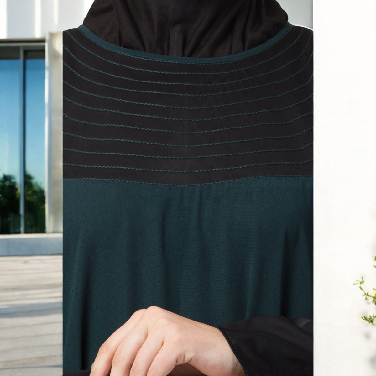 Bashariya-Elegant and Designer Kaftan Abaya With Thread work In Dual Color