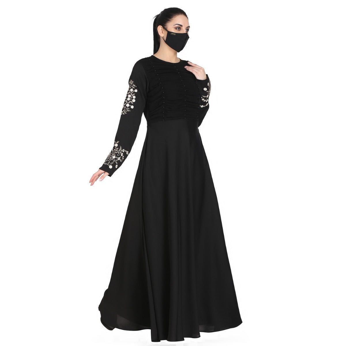 Bashariya-Designer Dress In Abaya Fit With Embroidery